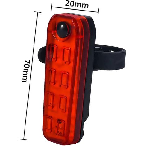 Feu arrière de vélo 8 LED rouge et bleu, lampe d'épaule, lampe de police rechargeable USB, lampe de sécurité clignotante pour VTT, accessoires de vélo, 8 LED rouges (1/5)