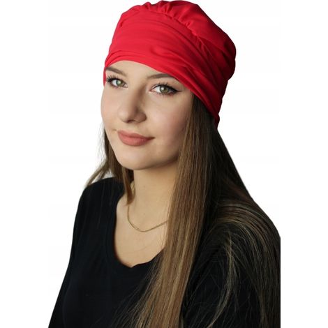 Sciarpa da donna color lampone, turbante Ayliz per l'estate, anche dopo la chemioterapia. (1/5)