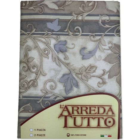 TELO ARREDO COPRITUTTO GRAN FOULARD COPRILETTO COPRIDIVANO TESSUTO EDERA GRIGIO TORTORA 2 PIAZZE (1/2)