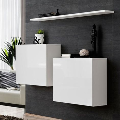 Lot de 2 Blocs & Étagère "Switch SBI" 130cm Blanc (1/5)