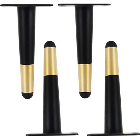 Lot de 4 pieds de canapé noirs légers et luxueux, pieds de table simples, pieds de meubles en métal, pieds d'armoire épais et durables, pour la répar (1/4)