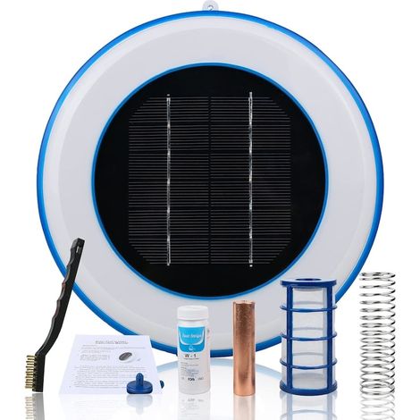 Purificator solar de apa pentru piscina QttvbTna, fara montaj, rezistent, delicat cu pielea si ochii, compatibil cu apa dulce sau sarata, ecologic