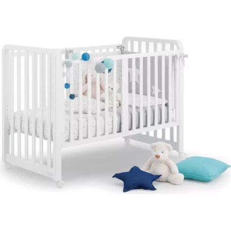 AZZURRA Lettino Evolutivo Glam Bianco 9 In 1 Con Materasso E Set Tessile Grigio