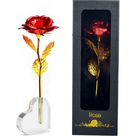 Roses éternelles en cœur - Roses éternelles - Support en forme de cœur - Fleurs préservées (1/4)