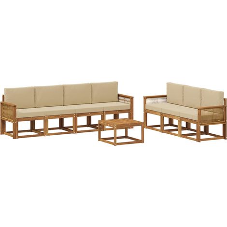 Outdoor-Sofagarnitur 8 pcs Natur und Beige Polyester vidaXL (1/5)