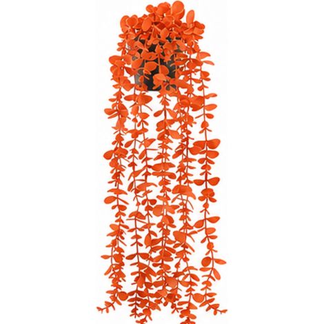 Plantas colgantes artificiales en macetas negras, plantas trepadoras artificiales para decoración de interiores, plantas colgantes artificiales que no requieren mantenimiento para la sala de estar, la (1/5)