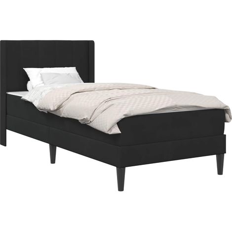 Cadre de lit avec matelas Noir 80 x 200 cm Velours