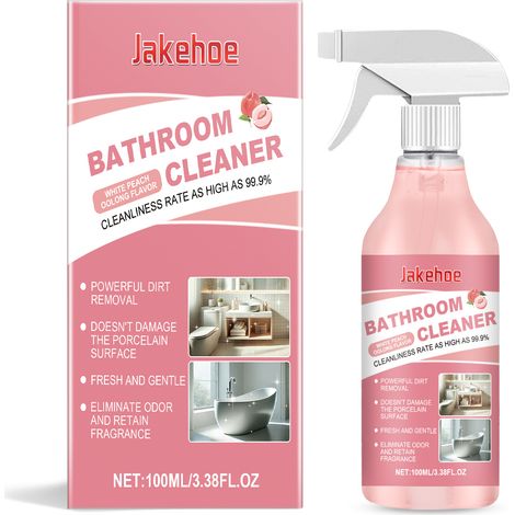 Jakehoe Nettoyant spray pour salle de bain, élimine saleté et mauvaises odeurs, ne dégrade pas la céramique, parfum pêche blanche oolong, 100 ml (1/5)