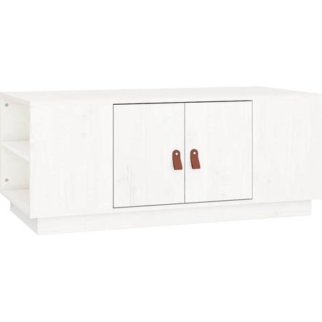 Maison Exclusive - Tavolino da Salotto Bianco 100x50x41 cm Legno Massello di Pino (1/5)
