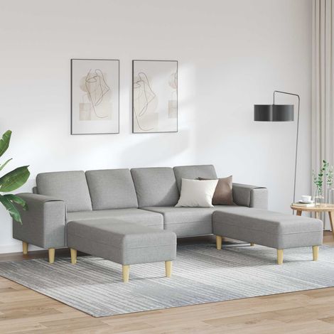 vidaXL Wohnzimmer Couch 3 pcs Wolkengrau 250 x 188 x 76 cm Polyester (1/5)