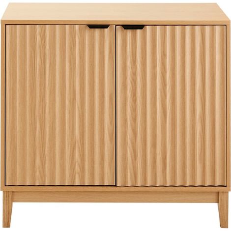 Credenza con 2 ante dai frontali effetto scanalato L80 cm - BOLOGNE (1/5)
