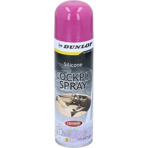 Nettoyant - Dunlop - Spray cockpit 225 ml - Parfum lavande - Brillance - Rafraîchit la couleur