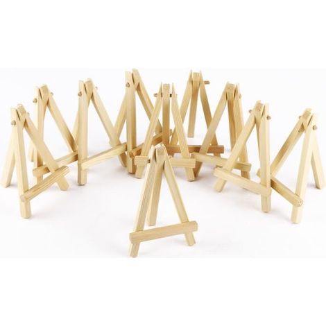 10pcs mini chevalet trépied en bois 12 x 7cm support photo carte mariage fête table (1/3)