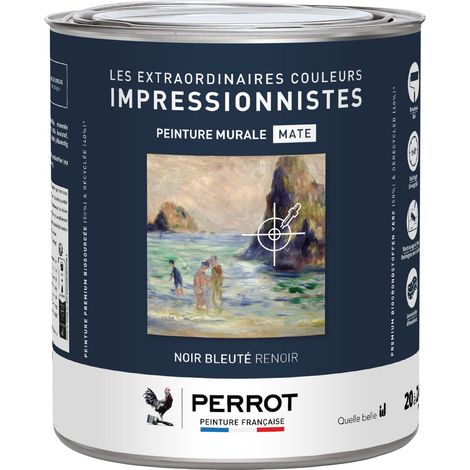 PEINTURE MURALE MATE NOIR BLEUTE RENOIR 2L  - PERROT (1/3)