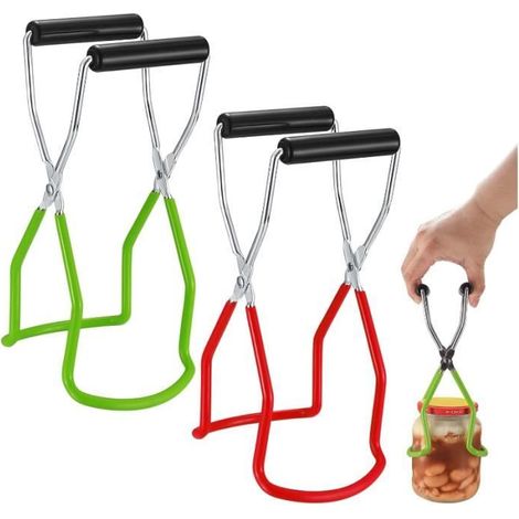 Pinces de Bocal - Non spécifié - Acier Inoxydable - Antidérapantes - 2 Pièces - Vert et Rouge (1/4)