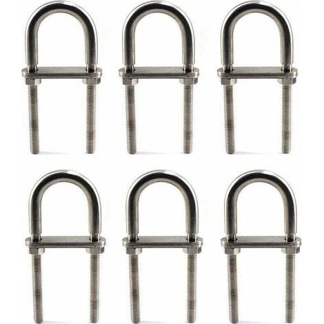 M6X90 U Bolt Boulon en acier inoxydable 304 (6 Pièces) (1/4)