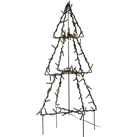 LED Außendeko ,Foldy', kleiner 3D Weihnachtsbaum mit 140 LEDs, warmweiß, B 30cm, H 50cm (1/4)