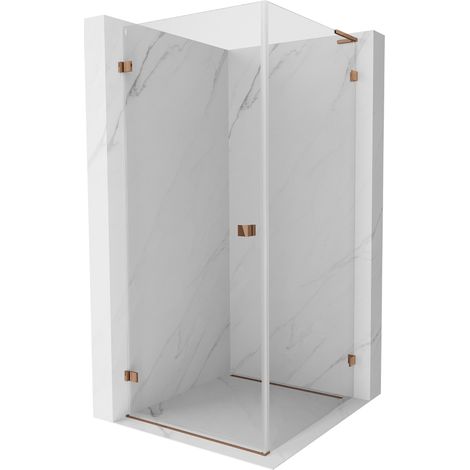 Mexen Lunar-B L cabine de douche pivotante gauche 100 x 100 cm, transparent, or rose - 832L-100-100-60-00-L (1/5)