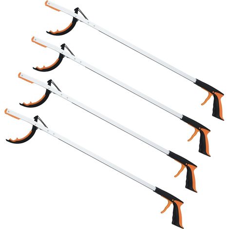 COSTWAY Outil de Ramassage 88 CM, Pince de Préhension pour Personnes Agées Extra-Long, Légère & Pratique en Aluminium, pour Prise de Corbeille, Ramassage des Déchets Feuilles de Jardin (4) (1/5)