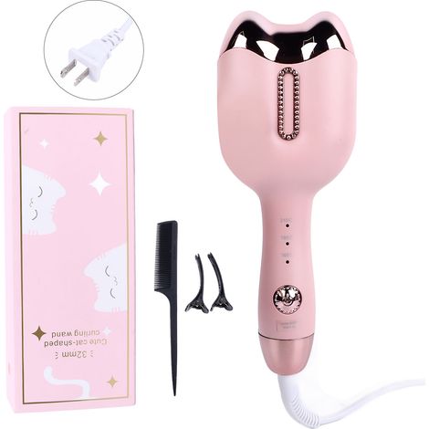 Fer à friser automatique 32mm, ions négatifs soin cheveux, chauffe uniforme portable, fer à boucler auto, fiche US 110-220V (1/5)