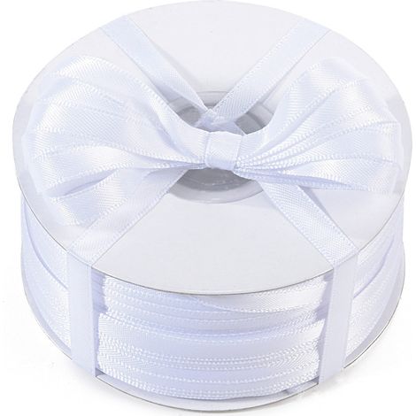 Nastro doppio raso color bianco neve, mm 6 x 100 m