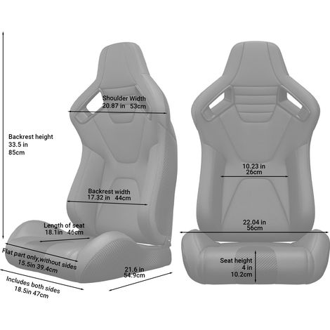 Sedili sportivi auto reclinabili in PVC set 2 OKMYHOME (1/2)