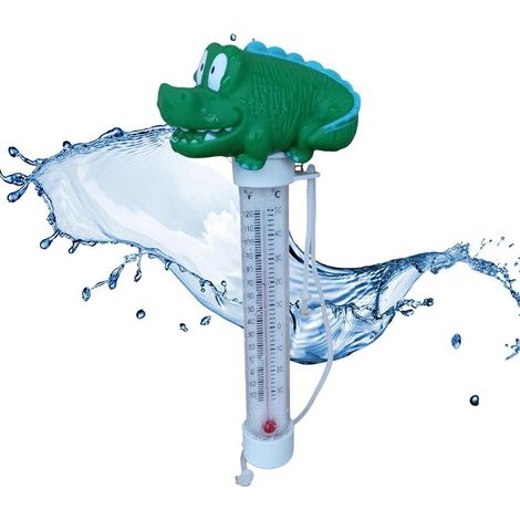 Thermomètre flottant pour piscine, en forme de crocodile, pour mesurer la température de l'eau des piscines, spas, jacuzzis et aquariums.-AquaForge