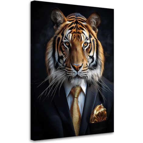 Quadro su tela, Tigre Animali in abiti - 80x120 (1/3)