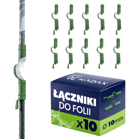 Clips para película de 10 mm, plástico resistente, instalación sin herramientas, compatibilidad versátil, sujeción estable. (1/5)