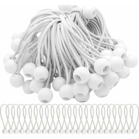 Lot de 50 tendeurs élastiques avec boules élastiques pour chapiteaux, tentes, banderoles et bâches. (1/4)