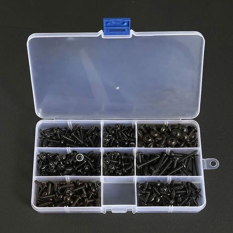 340 vis autotaraudeuses pour tôle, en acier inoxydable noir.-AquaForge (1/5)