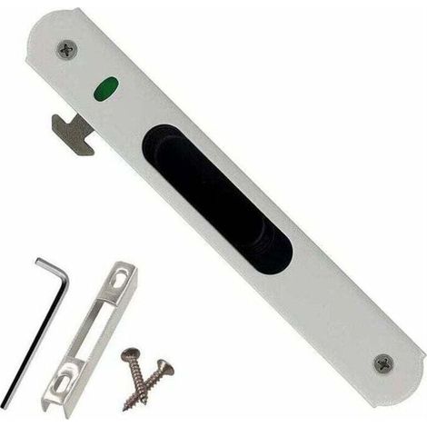 Serrure pour porte coulissante, modèle universel Acier inoxydable et alliage de zinc 185 x 20 mm Entraxe : 17 cm (1/5)