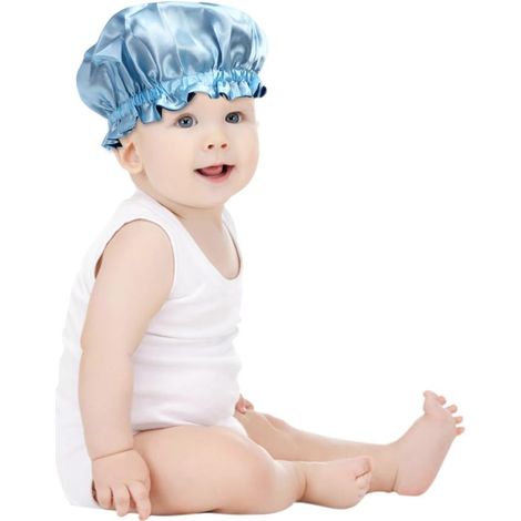 Satin Bonnet with Elastic Brim, Nighttime Hair Cover, for Boys and Girls (1/5)