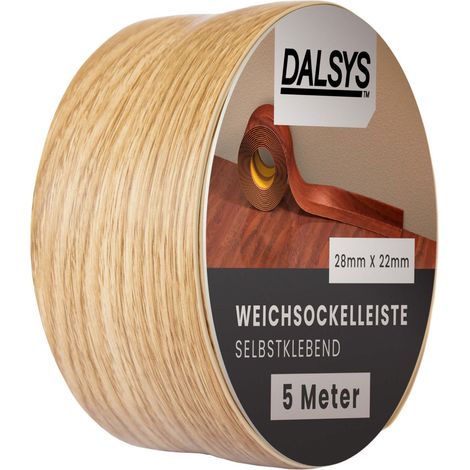 Plinthe souple autocollante en PVC 5m – Résistante à l'humidité – Installation facile avec adhésif intégré – Pour joints séjour, cuisine, salle de bain