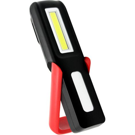 Lampe de travail LED rechargeable rotative avec base magnétique et crochet de suspension, pour réparation automobile, camping, randonnée (1/5)