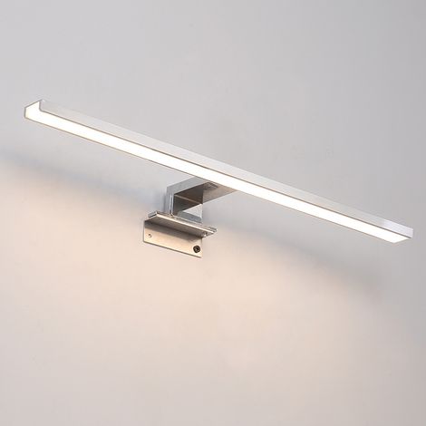 Luminaire LED mince pour miroir de salle de bain, 40 cm, 7 W, 230 V, lumière blanche froide 6000 K, avec pince de fixation, éclairage mural pour miroir, blanc (1/5)