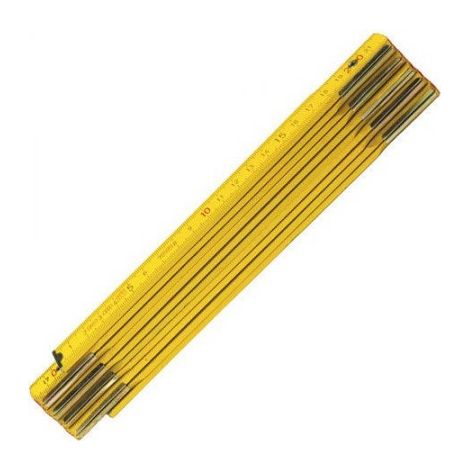 Doppiometro in legno bianco/giallo 2m