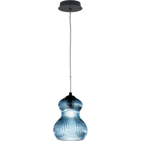Suspension en verre design moderne Madagascar 2 - Bleu (1/2)