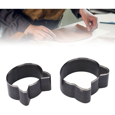 Ensemble de 2 moules à découper le cuir à la main en forme de tête de chat, de 57 mm et 50 mm de long. (1/5)