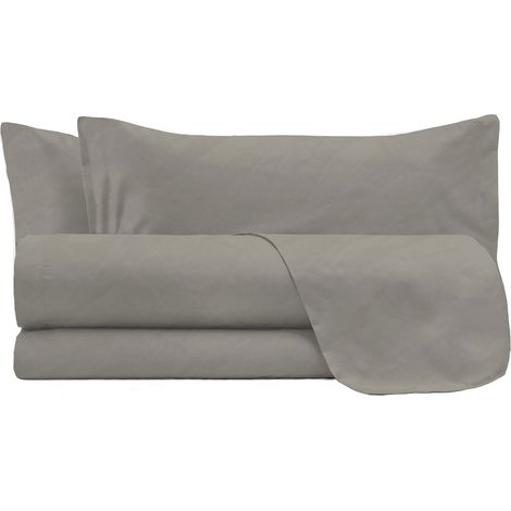 Set Lenzuola Matrimoniale Sopra Sotto e 2 Federe Linea Water Washed Nocciola