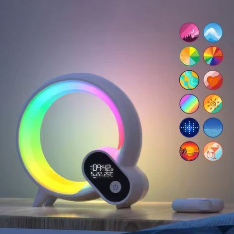 Luce sveglia e d'atmosfera - Sveglia digitale - Luce d'atmosfera - Illuminazione a LED