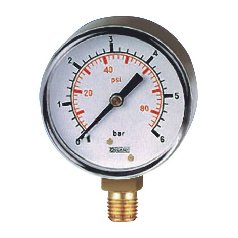 Manomètre RS PRO, 0psi à 160psi, raccord BSP 1/4, Ø cadran 50mm ( Prix pour 1 )