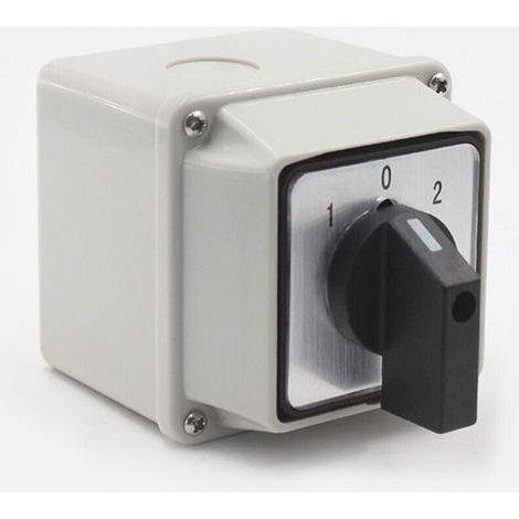 Sélecteur Rotatif à Came Universel LW26-20A 220V - 8 bornes 3 positions 1-0-2 Commutateur Inverseur avec interrupteur principal (1/5)