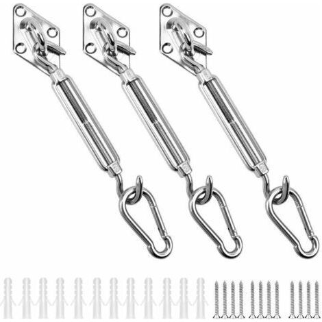 [JAMAIS UTILISÉ]Kit de Fixation Parasols et voiles d'ombrage Triangulaire Acier Inoxydable 304 Kit Accessoires de Fixation pour Toile d'ombrage, Kit de Montage pour Voile Solaire d'ombrage (1/5)