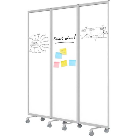 Mobile Trennwand Präsentationsboard Polyesterrückseite 3-teilig 180 x 180 cm