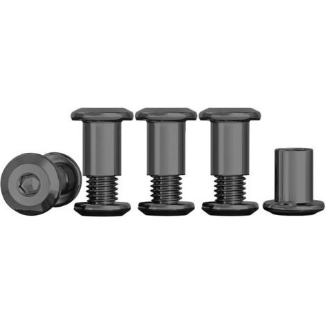 Vis De Connexion Noir M4x10mm Vis De Meubles M4 En Acier Inoxydable A2 V2A Connecteurs De Meubles Lot De 10 Vis De Raccordement (10 Vis Pour Meubles, 10 écrou à Douille) (1/5)