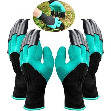 Gants de jardinage avec griffes – Lot de 2 paires imperméables, résistants aux épines et perforations, protection des mains (1/4)