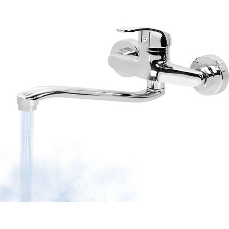 1 Mitigeur mural, bec pivotant, finition brillante, économie d'eau 30%, cuisine salle de bain (1/5)
