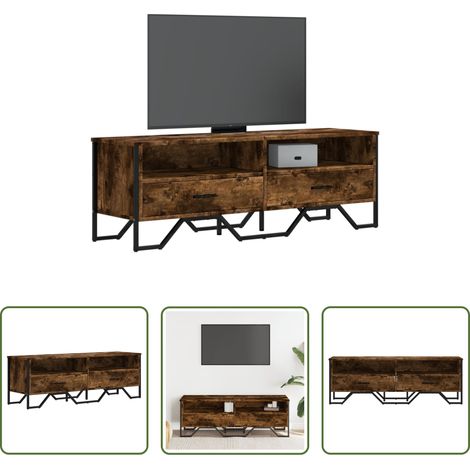 Fernsehschrank Holz - TV-Schrank Räuchereiche 122x34x41 cm Holzwerkstoff (1/5)