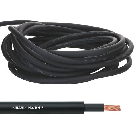 10 Meter Lapp 1600098 H07RN-F 1x6 mm² Gummileitung flexibel ohne Schutzleiter I UV-resistentes Kabel für Außenbereich I ölbeständig I kältebeständig I Anschlussleitung schwarz (1/5)